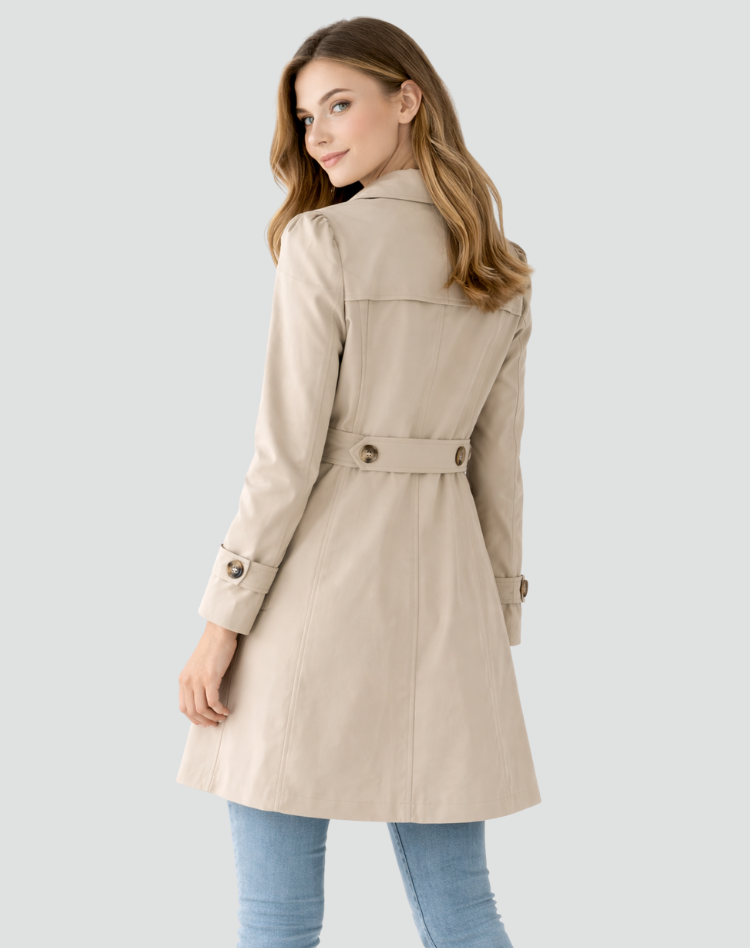 Damen Mantel | Reverskragen mit Knopfleiste und Taschen