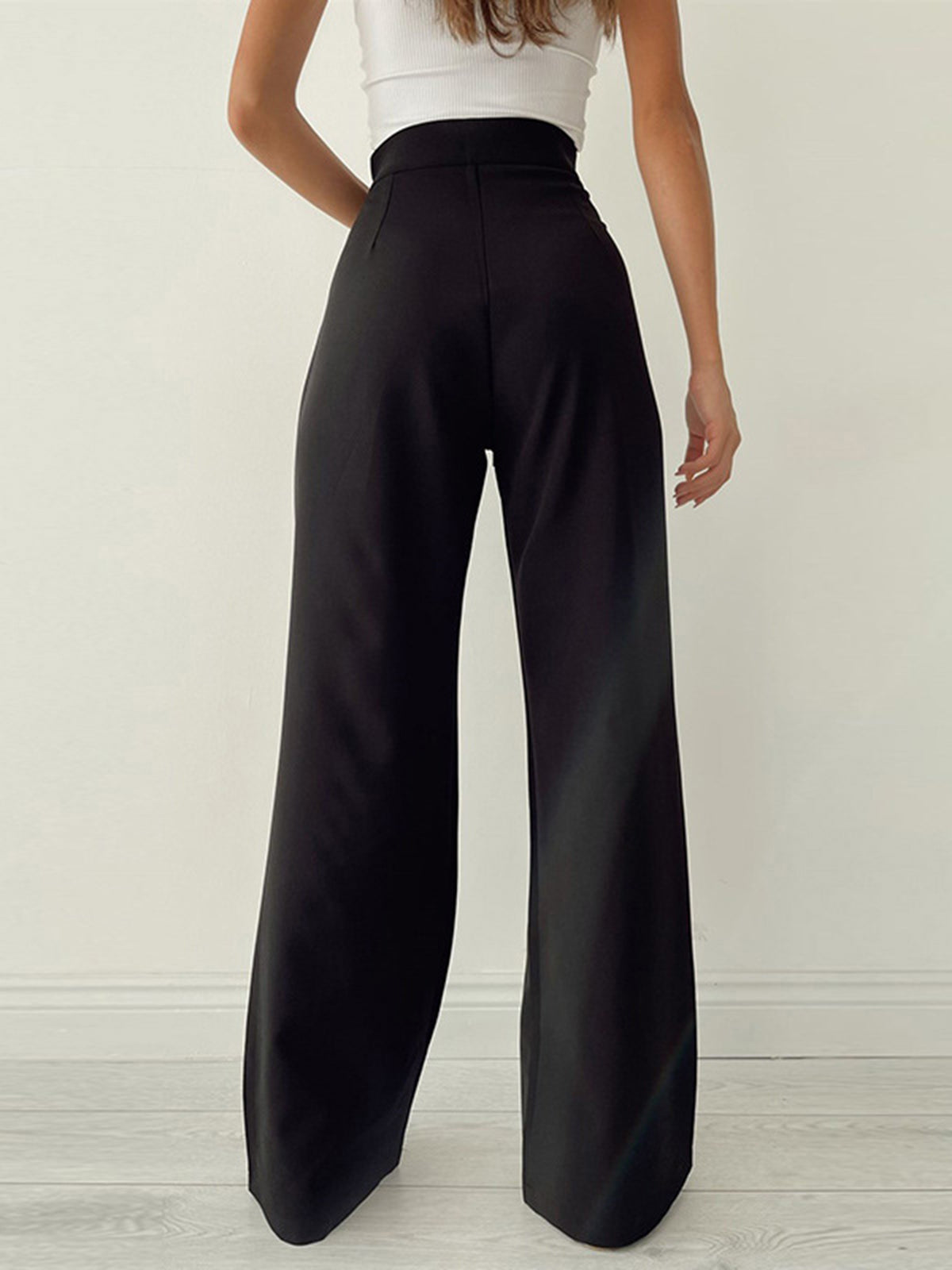 Damen Pantalon | Hohe Taille mit Schleifendetail und weitem Bein
