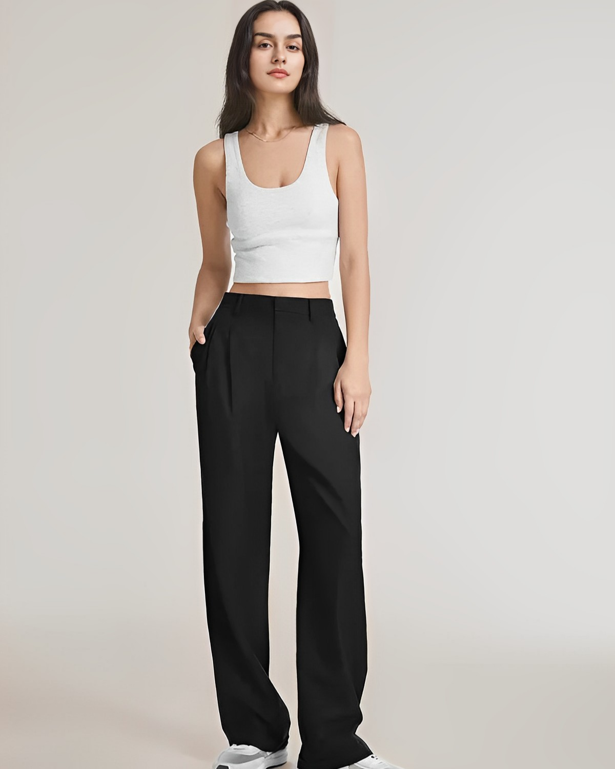 Damen Pantalon | Weite Beine mit hoher Taille