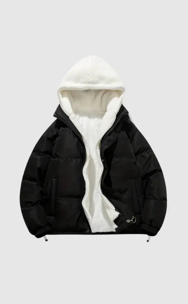 Warme Damen Winterjacke mit Reißverschluss | Mit Kapuze