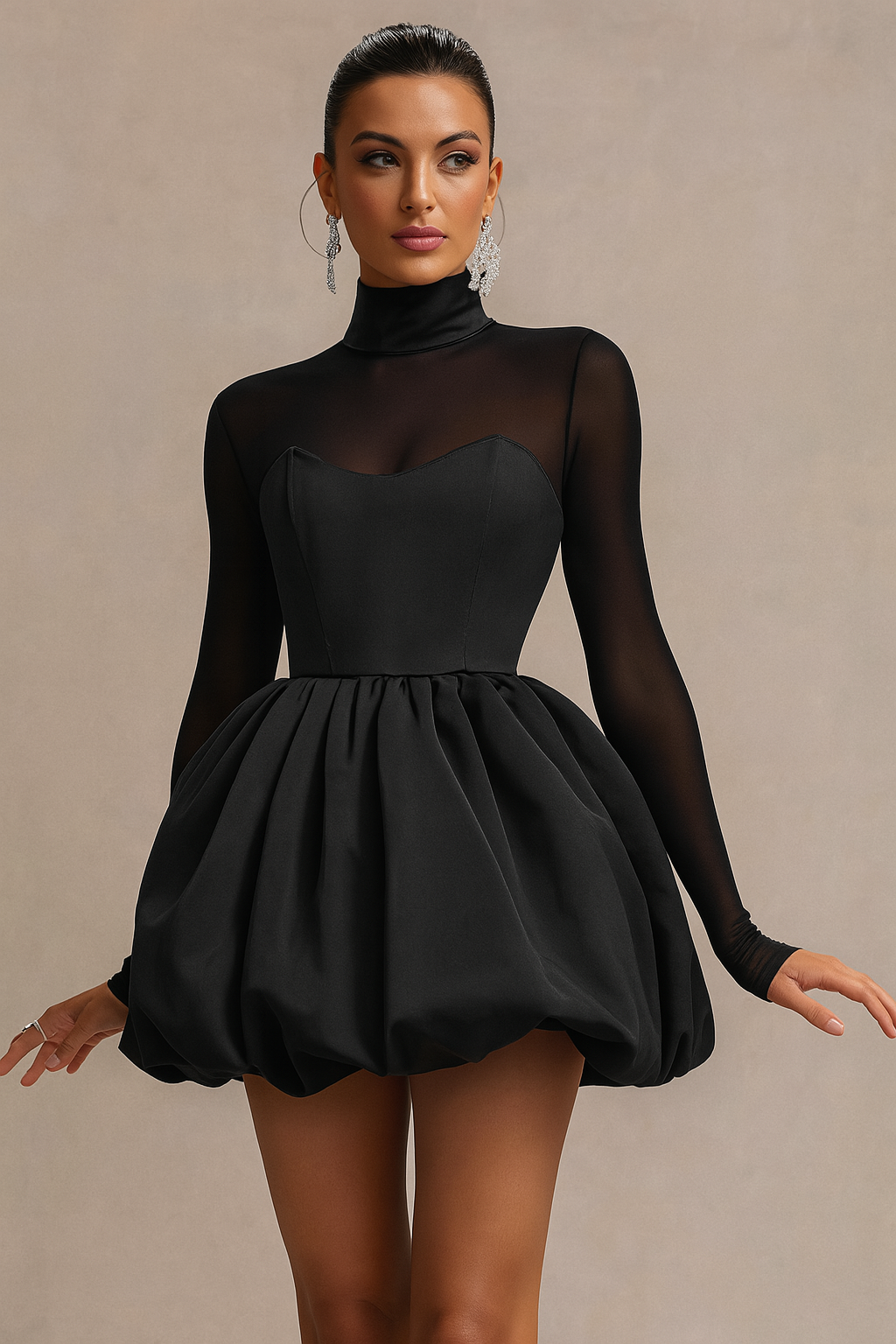 Damen Kleid | kurze Ausführung mit Volants und V-Ausschnitt