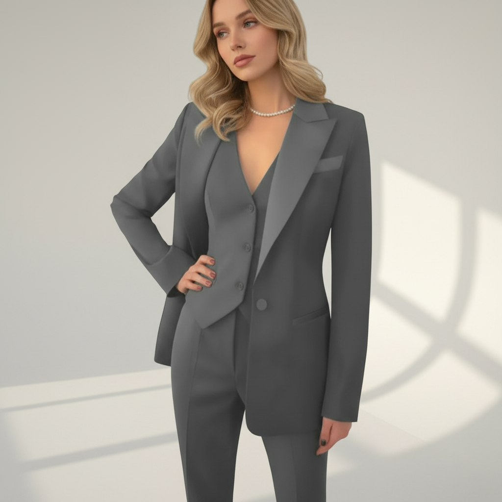 Damen Set | Blazer mit Weste und langer Hose