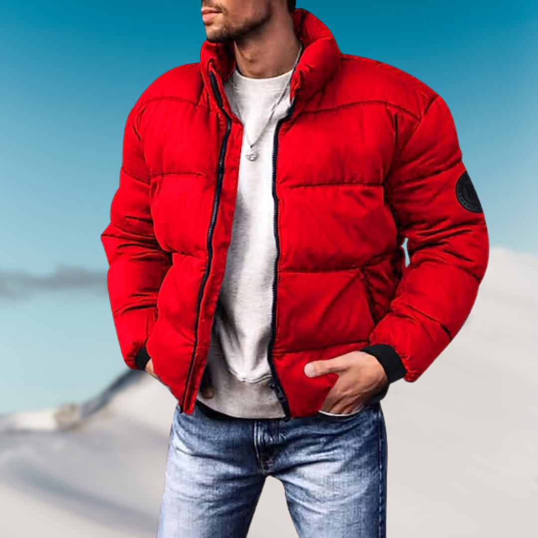 Herren-Pufferjacke mit glatter oberfläche | klare linienführung