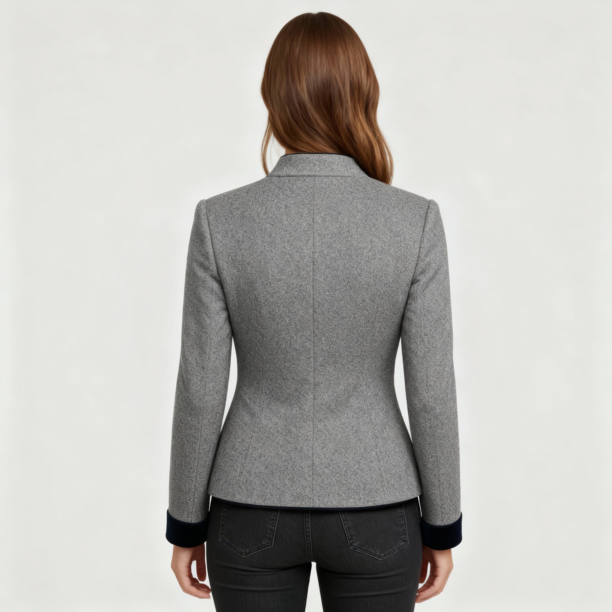 Damen Jacke | kastig geschnittene Jacke mit Mehrknopfverschluss