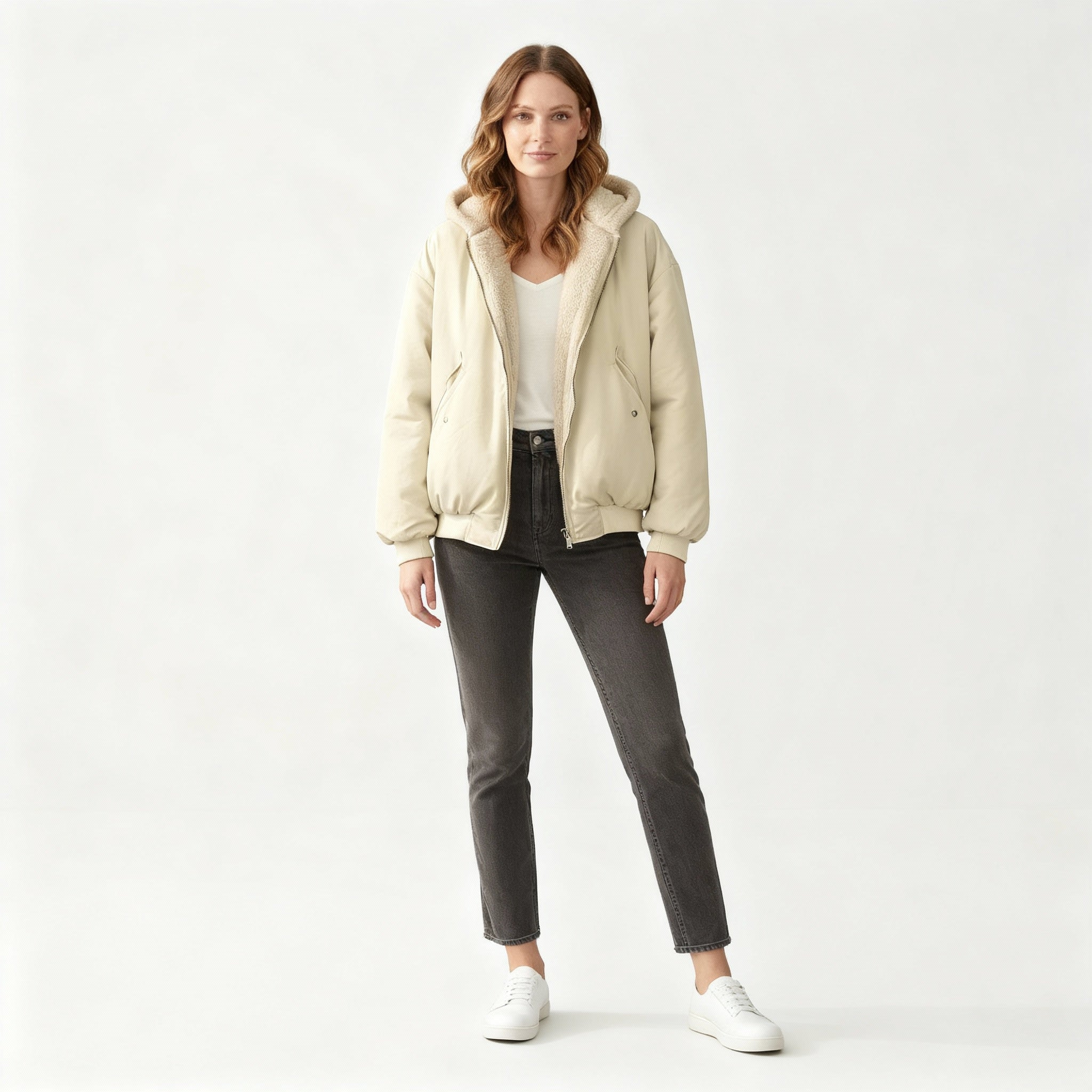 Damen Jacke | oversized Aufbau mit gesteppter Konturführung