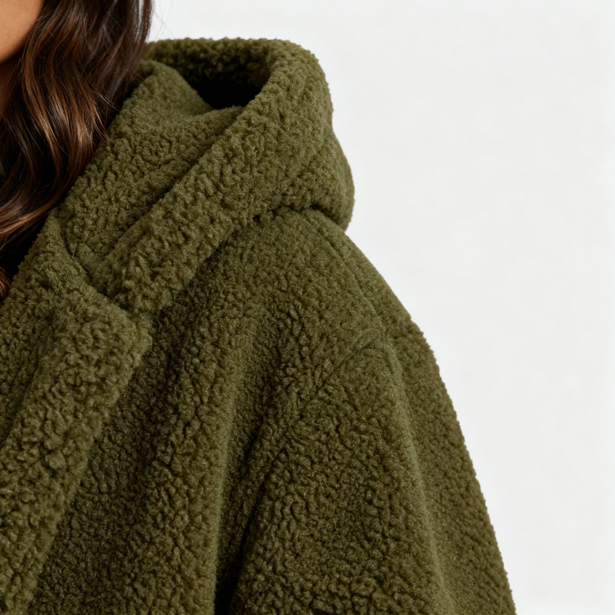 Damen Mantel | lang mit Kapuze und Taschen