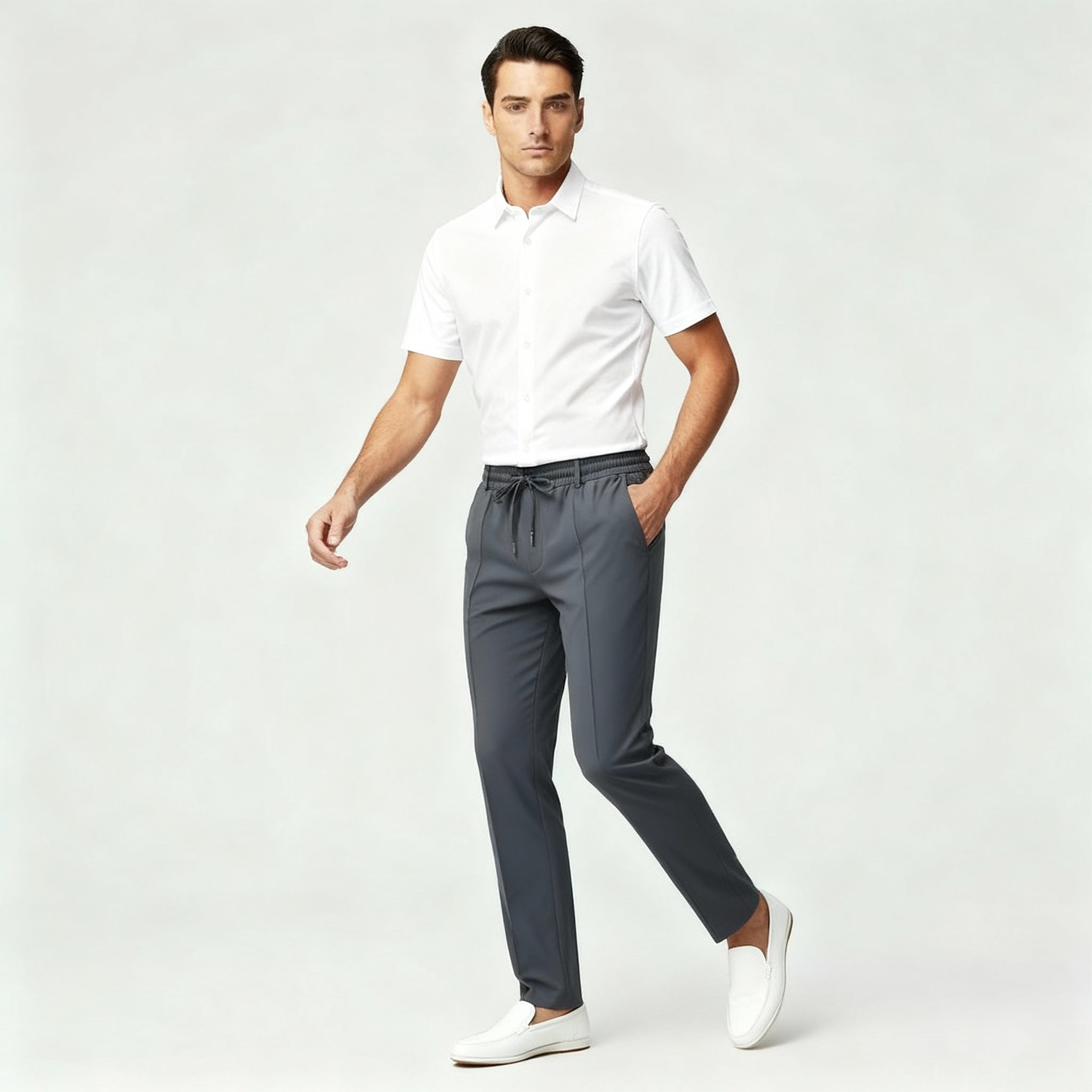Herren Hose | gerade Passform mit elastischem Bund