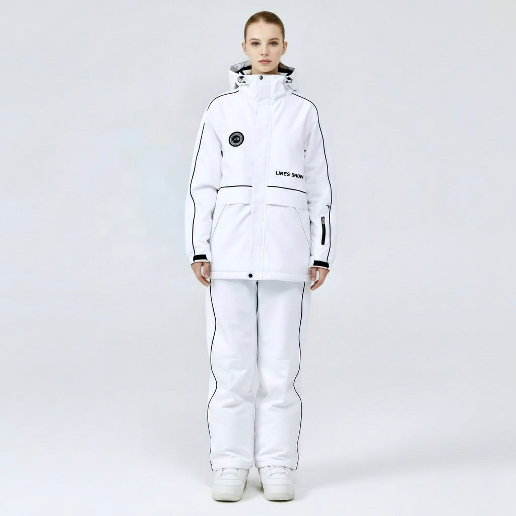 Unisex Skianzug Set | Weißer Zweiteiler für Winteraktivitäten