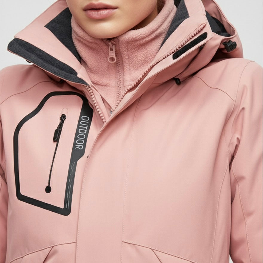 Damen Skiset | Kapuze Jacke Hose zweiteilig geschlossene Form