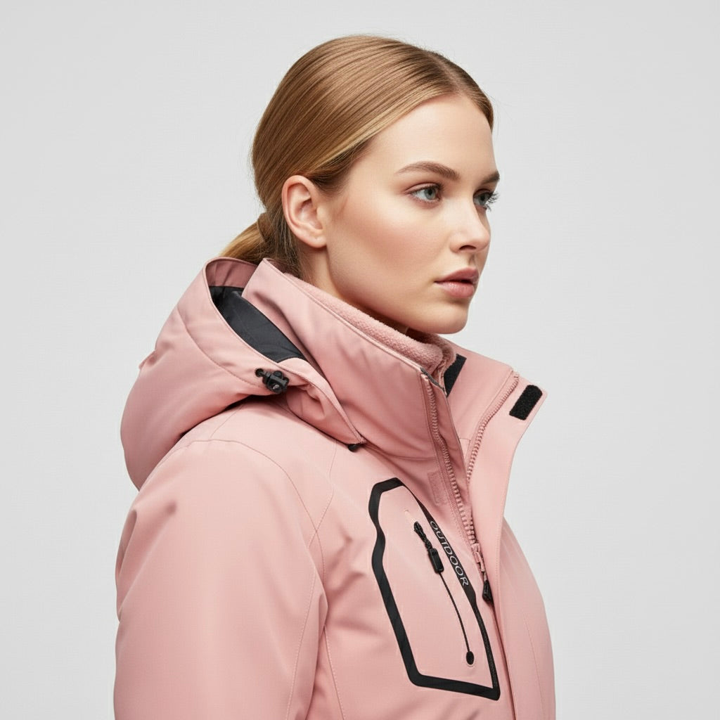 Damen Skiset | Kapuze Jacke Hose zweiteilig geschlossene Form