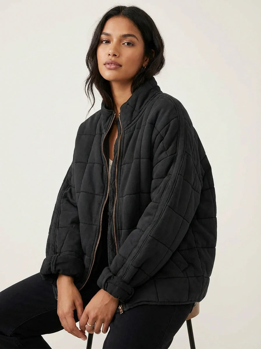 Damen Jacke | Steppnähte mit Frontreißverschluss