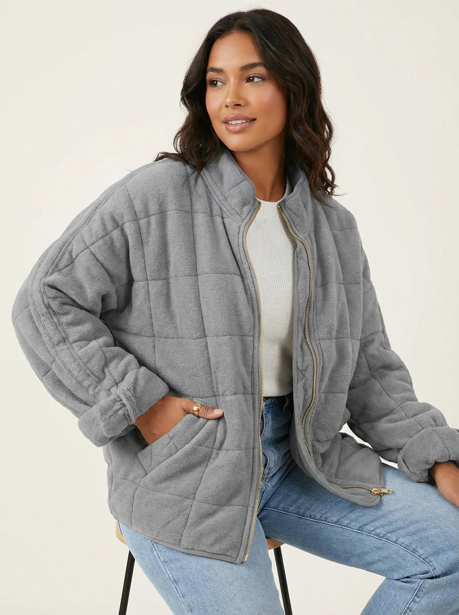Damen Jacke | Steppnähte mit Frontreißverschluss