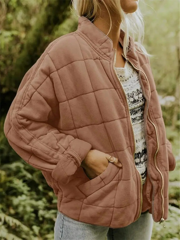 Damen Jacke | Steppnähte mit Frontreißverschluss