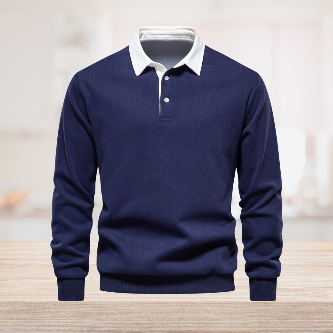 Poloshirt Herren | Klassischer Kragen mit V-Ausschnitt