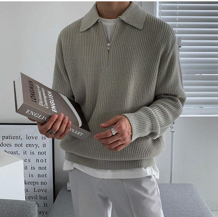 Herren Pullover | Durchgehender Reißverschluss klare Silhouette