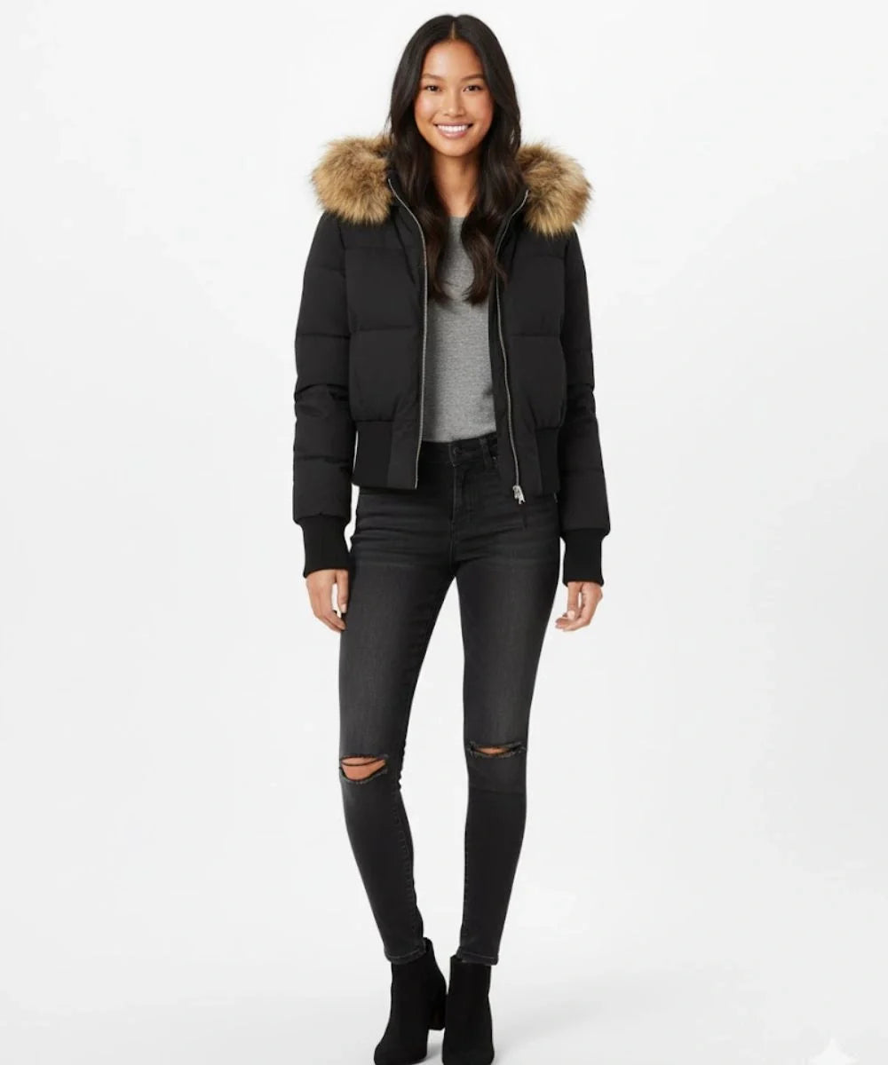 Damen Jacke | Abnehmbare Kapuze mit elastischen Bündchen