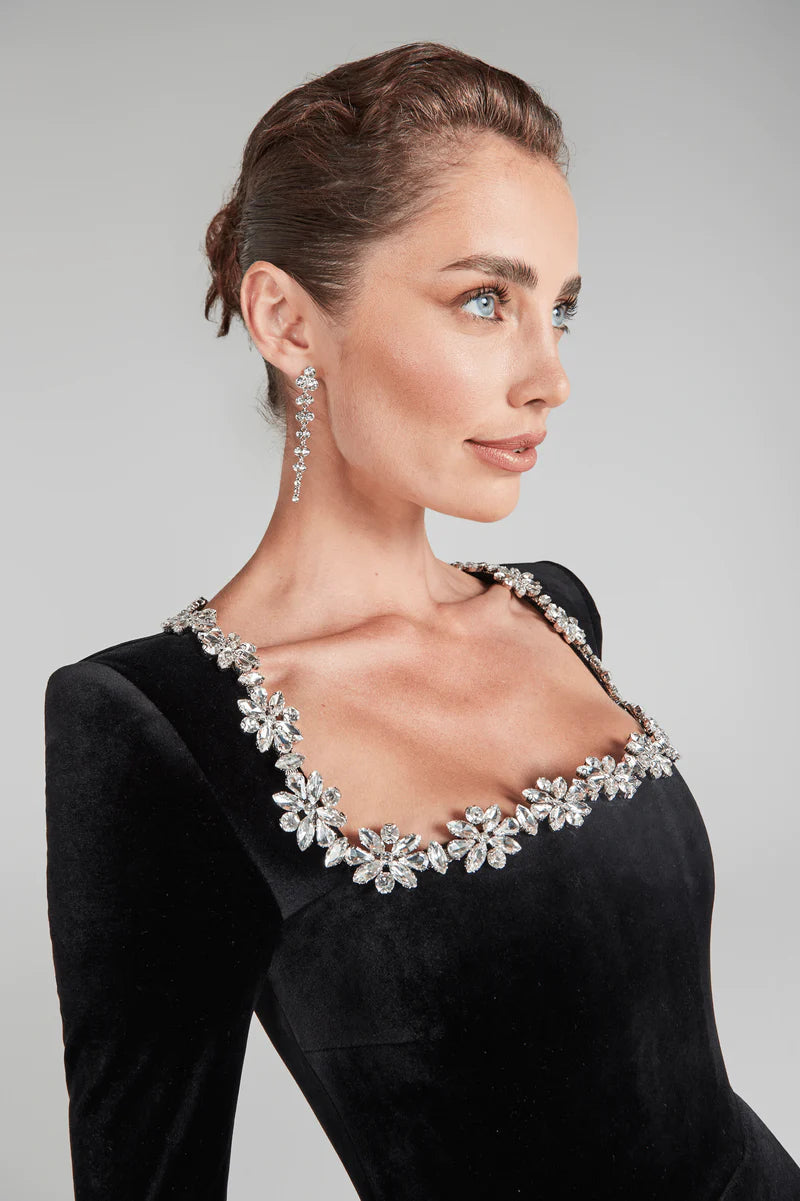 Women Long Sleeve Dress | Square Neckline With Pockets Design Style