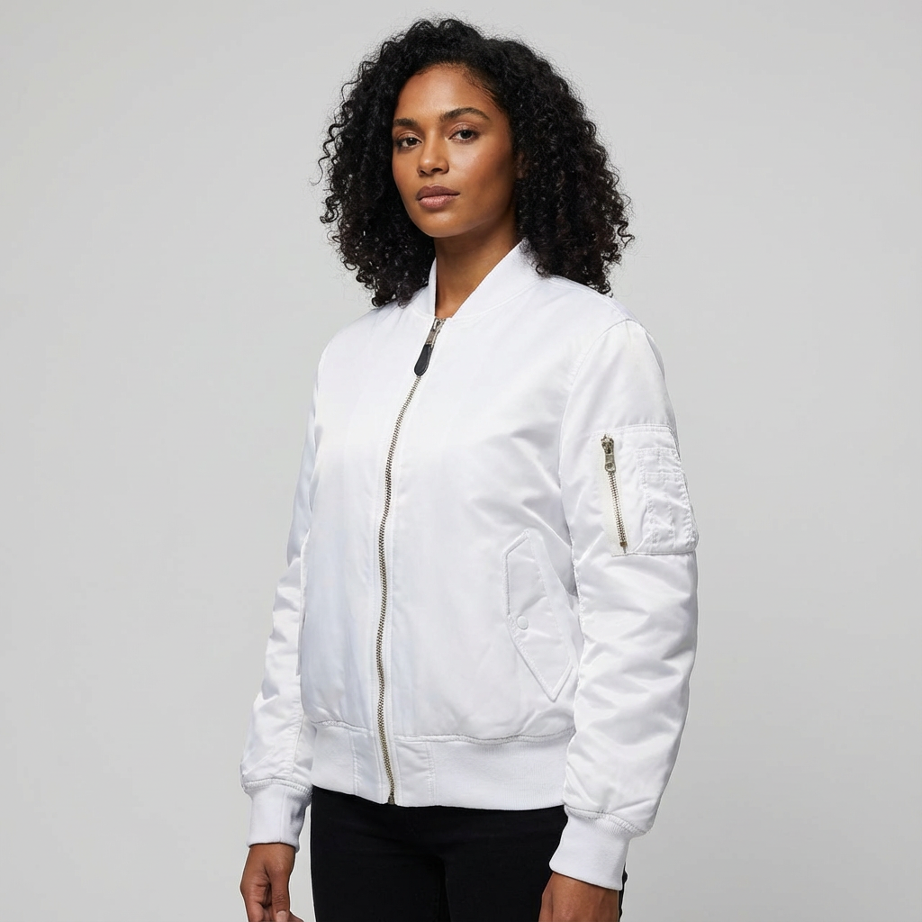 Damen Bomberjacke | Frontreißverschluss mit Ärmeltasche