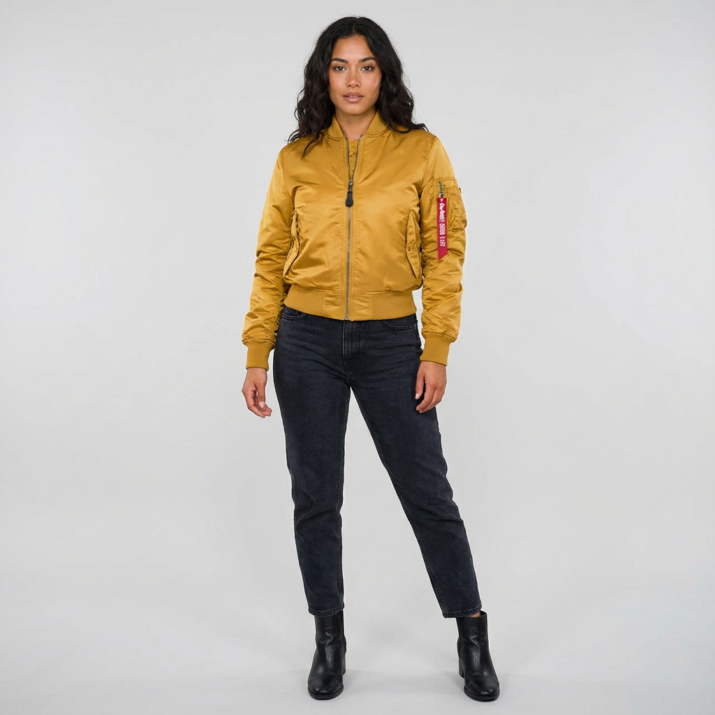 Damen Bomberjacke | Frontreißverschluss mit Ärmeltasche