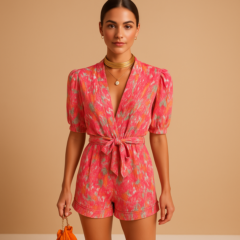 Women Jumpsuit | Short Length With Waist Belt And Fitted Design