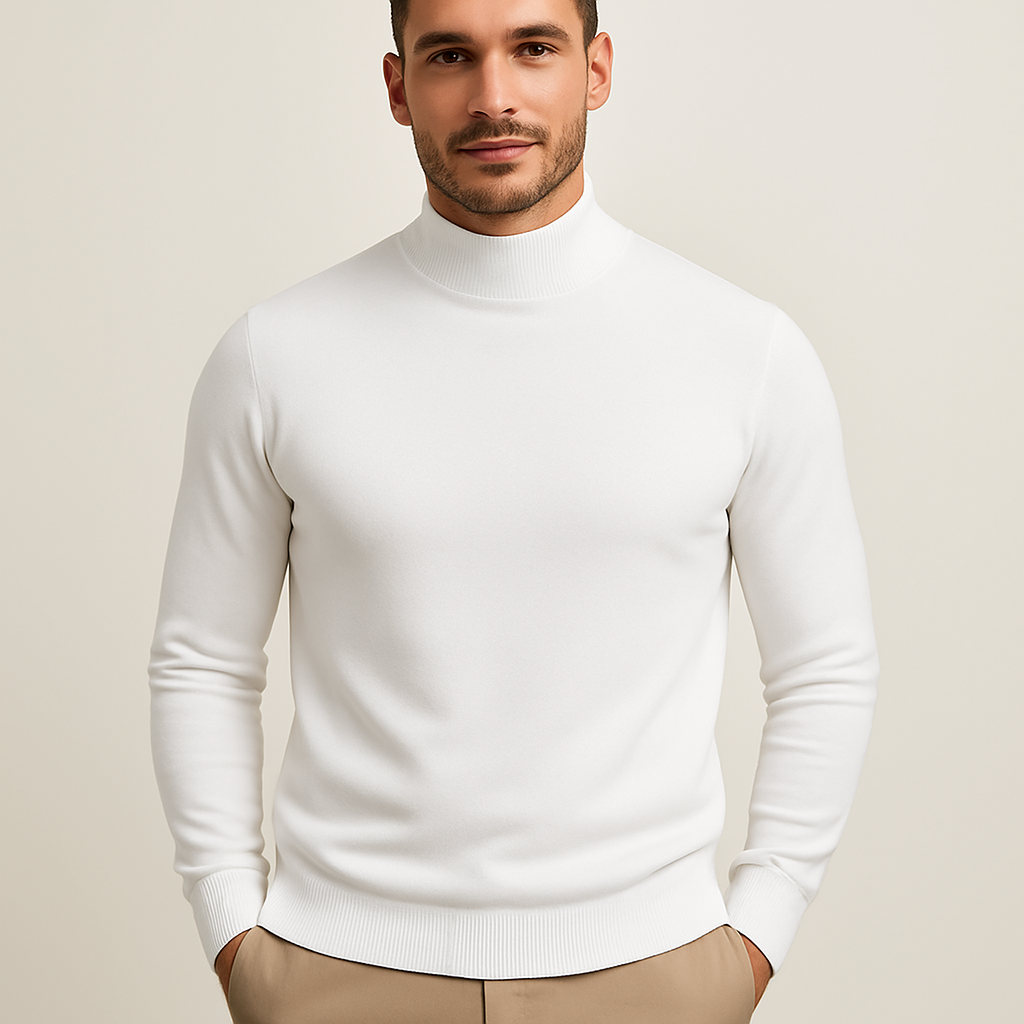 Herrenpullover | Rollkragen Langarm Pullover Körpernahe Passform