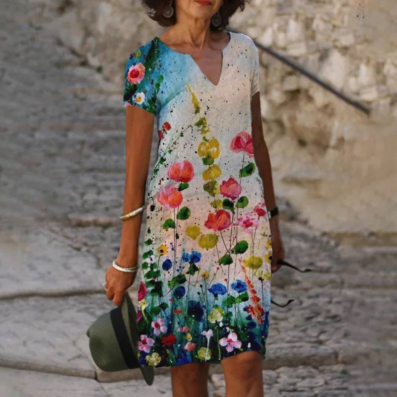 Women Mini Dress | Short Sleeve Relaxed Fit Construction Detail