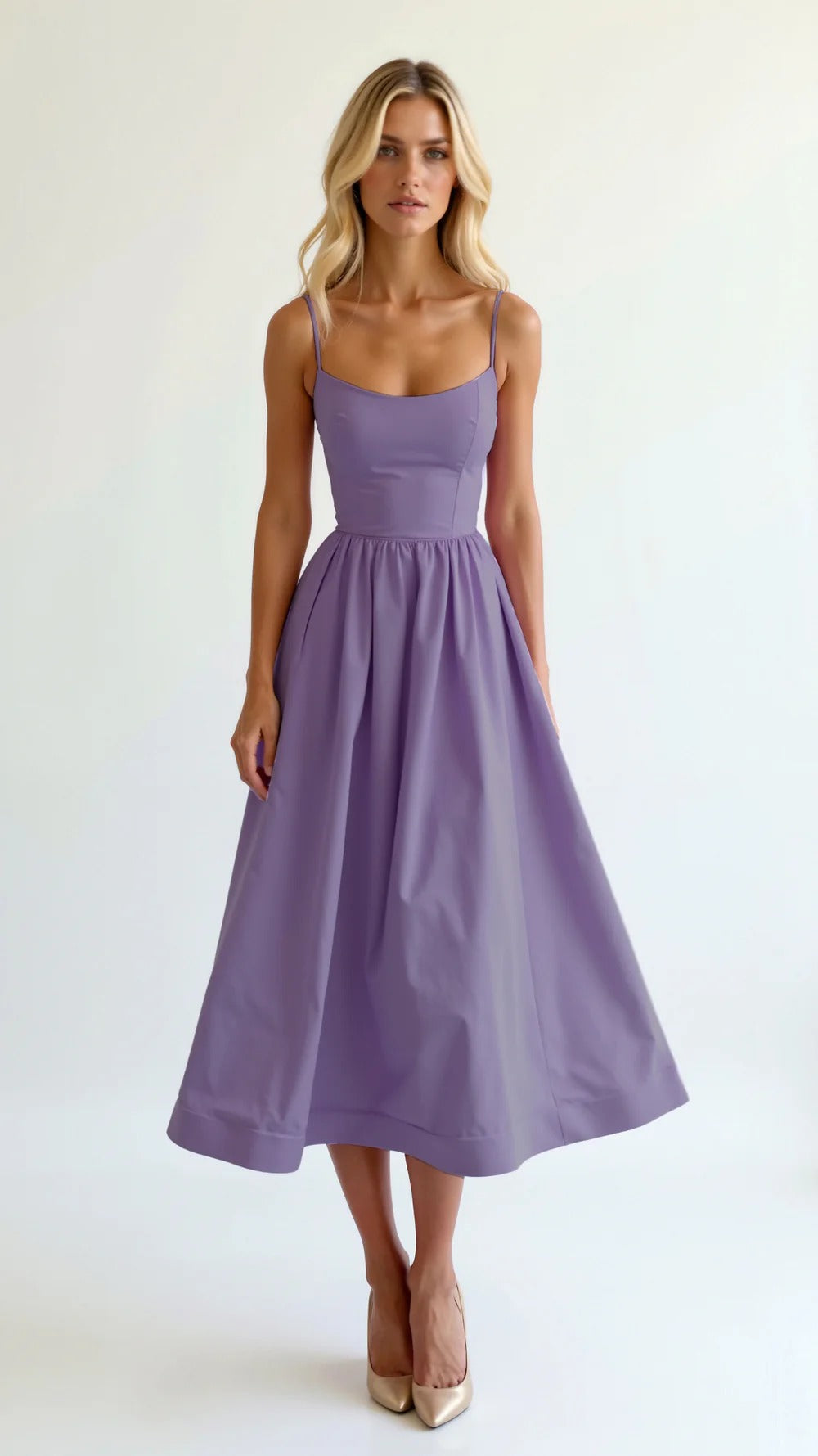 Women Midi Dress | Pleated Construction Design
