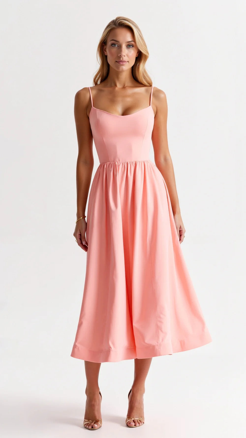 Women Midi Dress | Pleated Construction Design