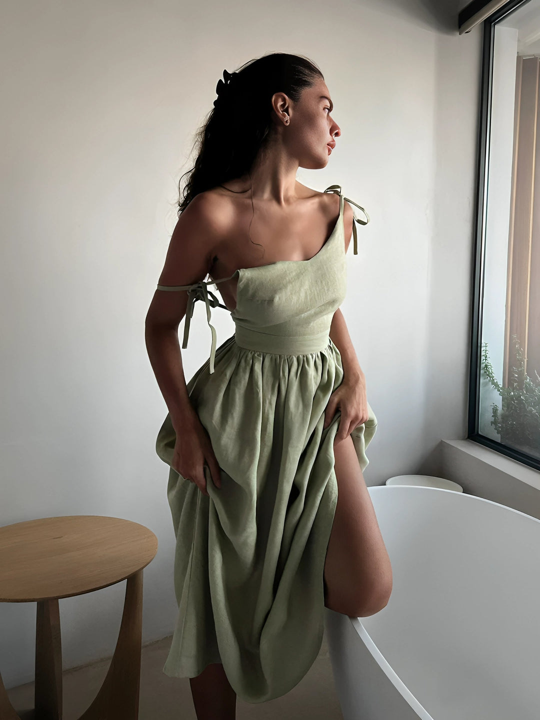 Women Midi Dress | Bow Tie Detail Design