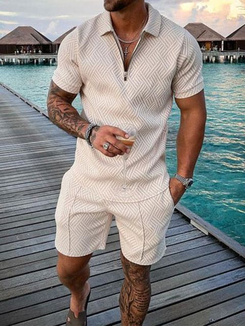 Herren Freizeit-Set | zweiteiliges Outfit mit Aufdruck