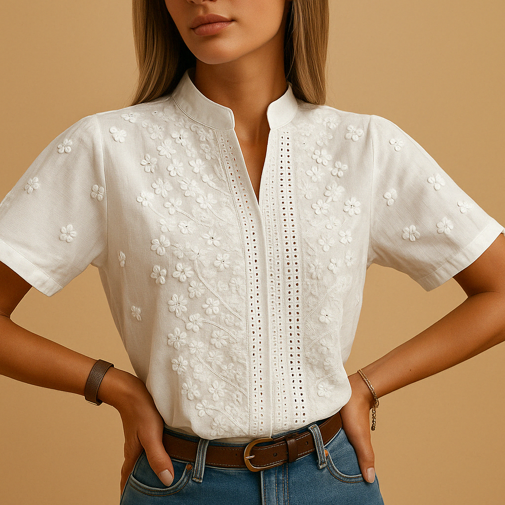 Women Blouse | Fitted Button Closure Collar Design
