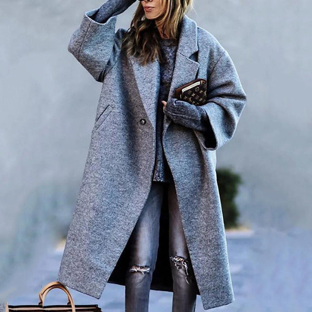Warmer Damen Wintermantel | Langer Schnitt