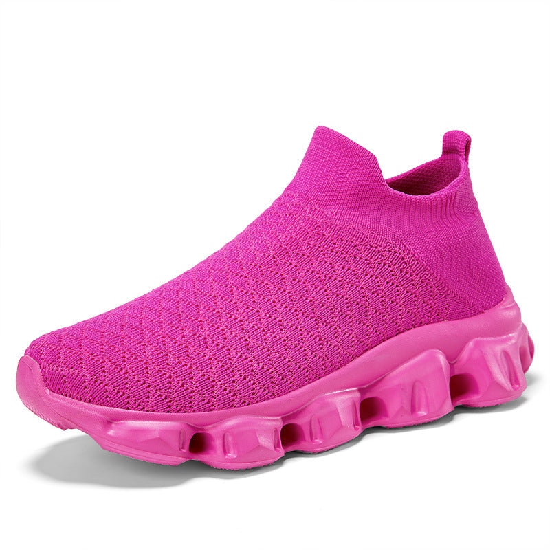 Freizeitschuhe Damen | Elastisches Strickoberteil mit Profilsohle