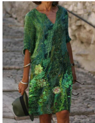 Women Dress | Mini Length Summer Wear With Graphic Print Pattern