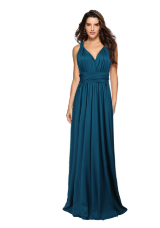 Damen Maxikleid | Wickeloptik mit offenem Rücken