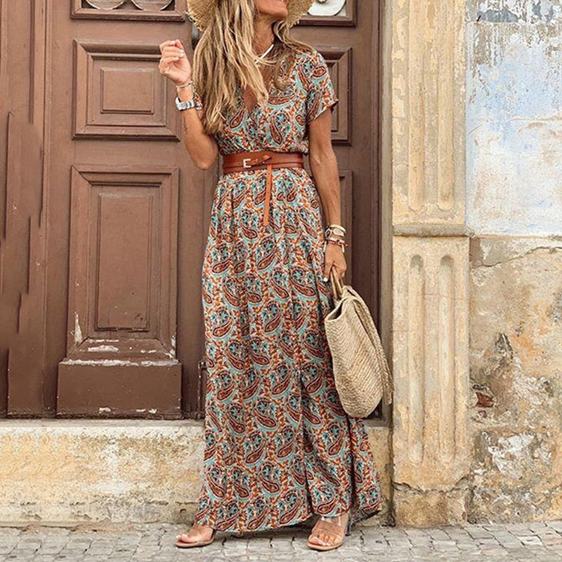 Women Maxi Dress | Printed Decorative Pattern Design