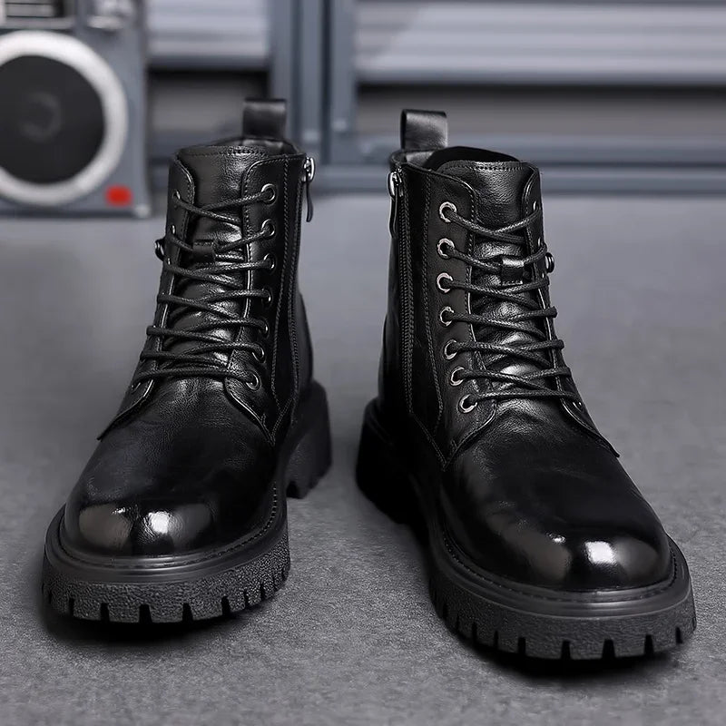Herrenstiefel | Vordere Schnürung geschlossene Form über Knöchel