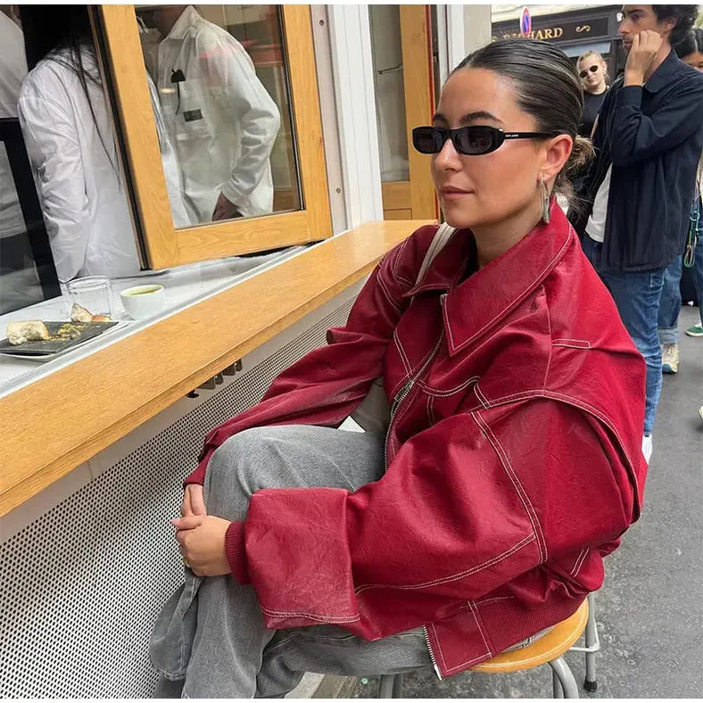 Damen Jacke | Weit geschnittene Ausführung in Rot