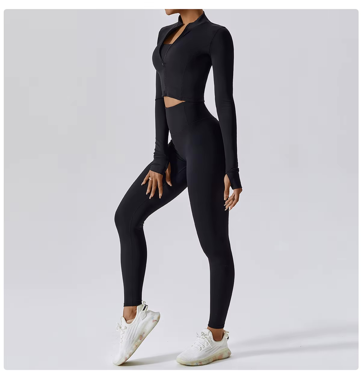 Damen Sportset | Dreiteilige Ausführung mit Weste, Oberteil und Hose