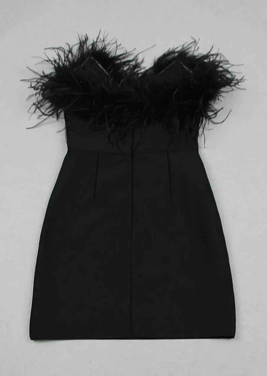 Kleid Damen | Schulterfreies Minikleid mit Strukturdetail