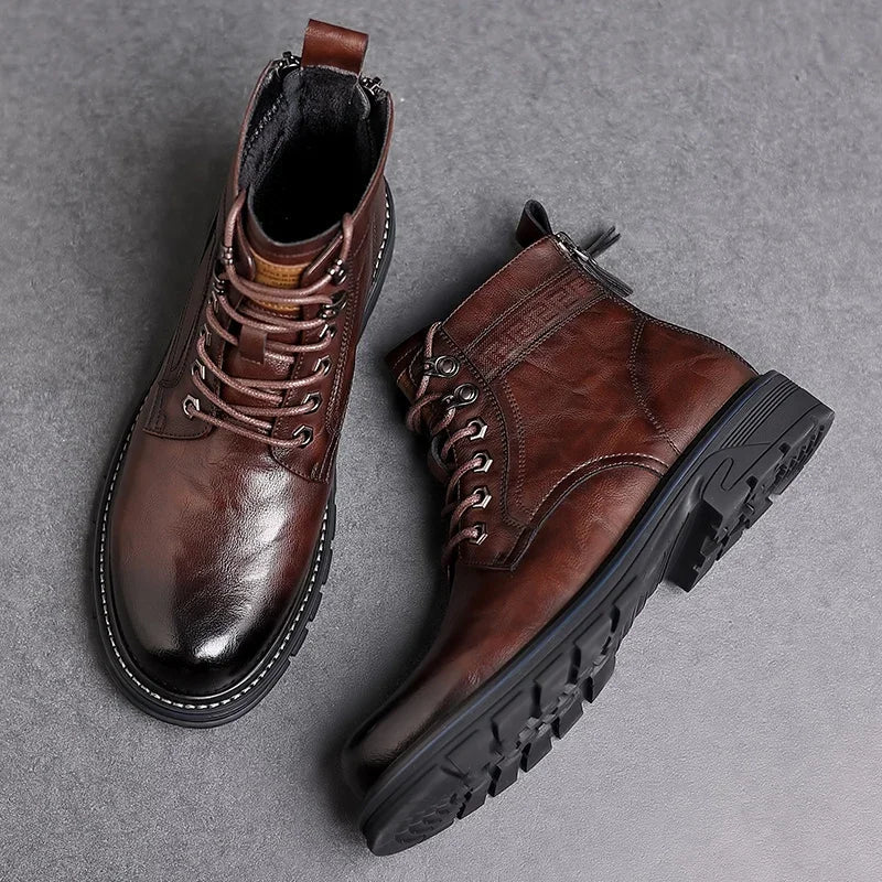 Herrenstiefel | Vordere Schnürung geschlossene Form über Knöchel