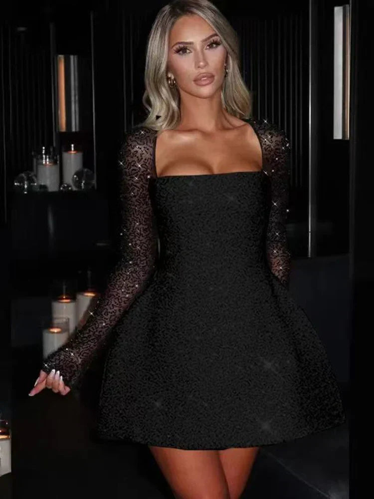 Women Ball Gown | Long Sleeve Fitted Mini Design