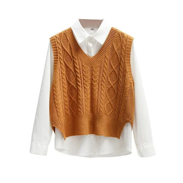 Damen Strickpullover | V-Ausschnitt mit strukturierter Oberfläche