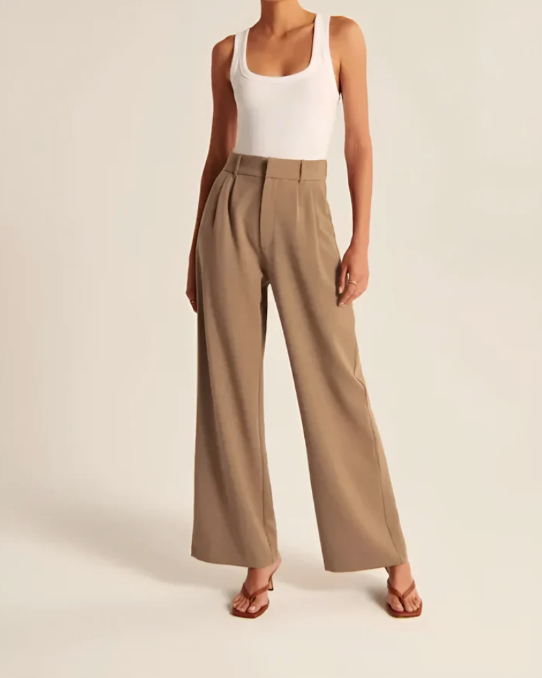 Damen Pantalon | Weite Beine mit hoher Taille