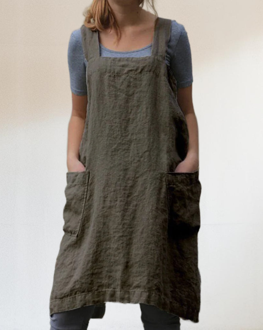 Damen Kleid | Schürzenform mit durchgehendem Taschenbereich