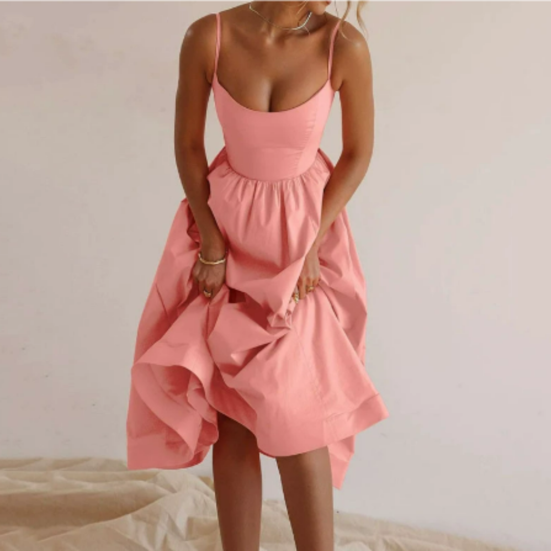 Women Dress | Sleeveless Midi Length A-Line Silhouette Design
