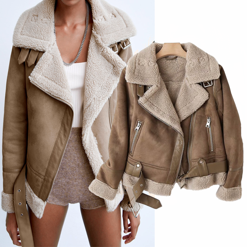Damen Jacke | kurze Form mit Reißverschluss und gefütterter Innenseite