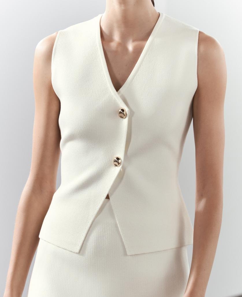 Damen Top | ärmellose Gilet-Form mit V-Ausschnitt