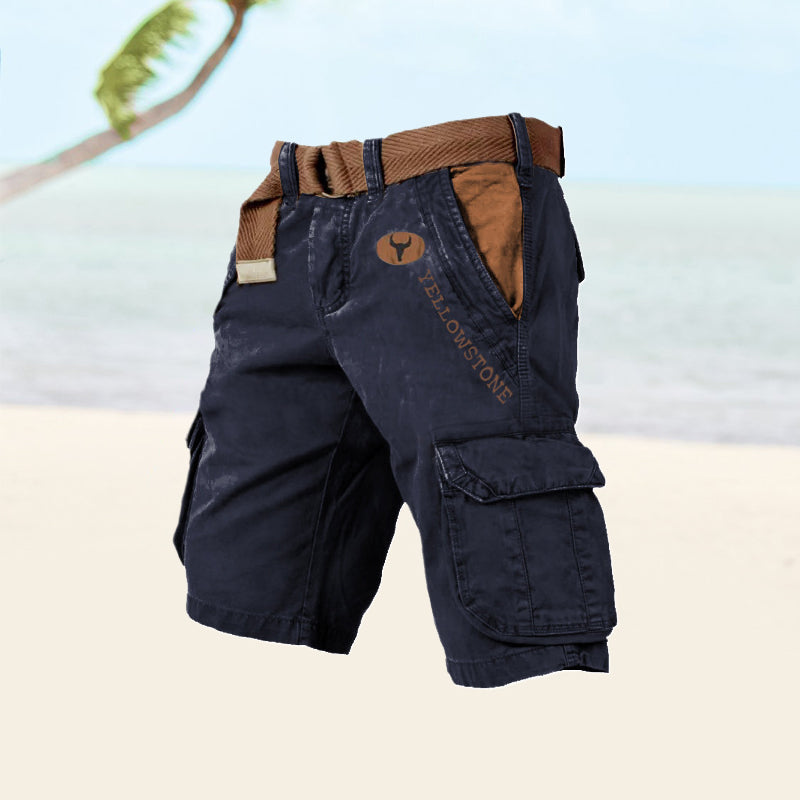 Herren kurze Hose | Seitentaschen mit Klappen und Bund