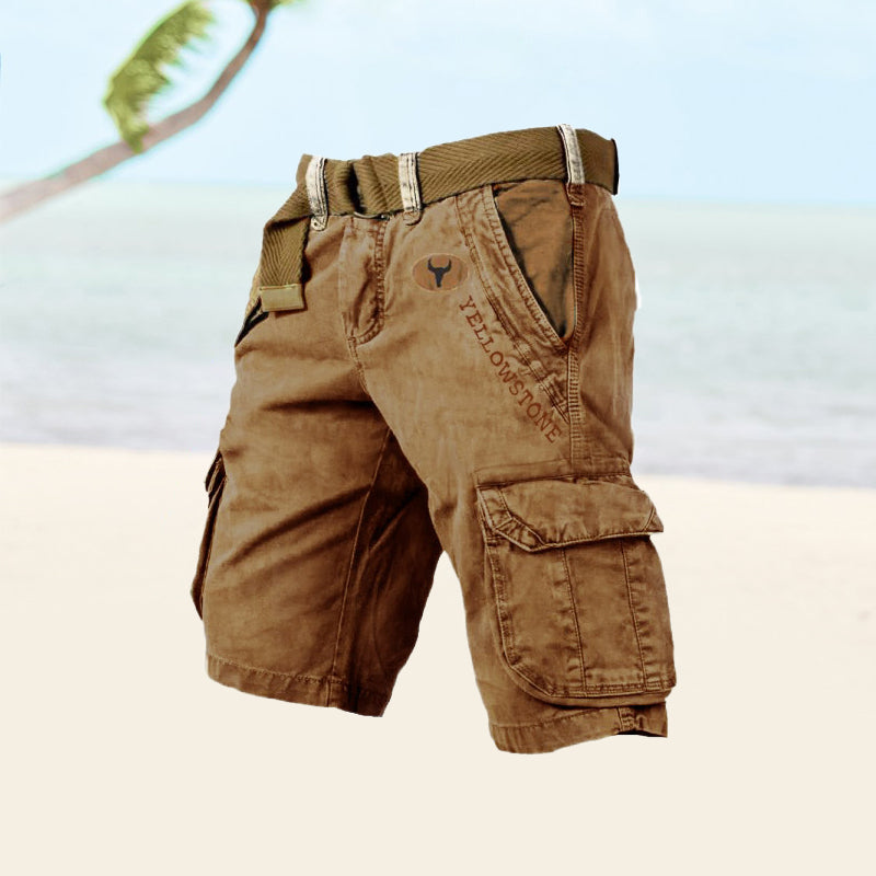 Herren kurze Hose | Seitentaschen mit Klappen und Bund